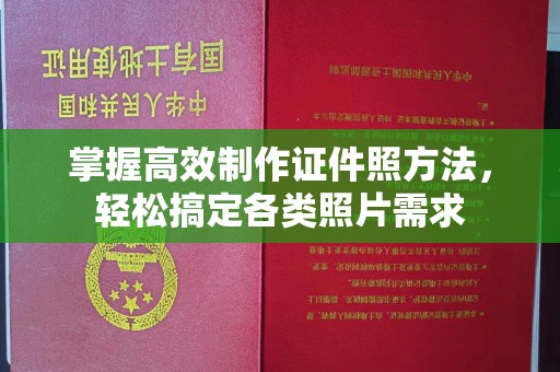 苏州掌握高效制作证件照方法，轻松搞定各类照片需求
