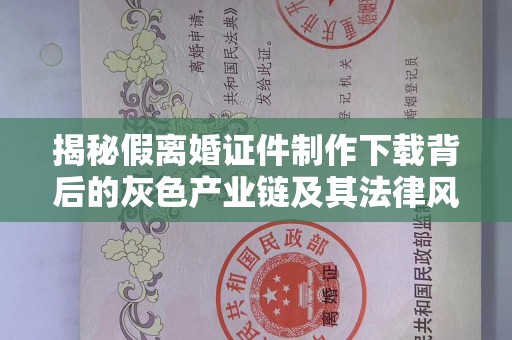 苏州揭秘假离婚证件制作下载背后的灰色产业链及其法律风险