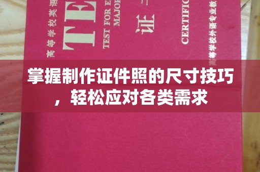 苏州掌握制作证件照的尺寸技巧，轻松应对各类需求