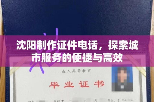 苏州沈阳制作证件电话，探索城市服务的便捷与高效