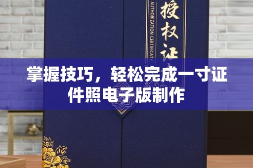 苏州掌握技巧，轻松完成一寸证件照电子版制作